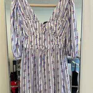 For Love And Lemons Purple Floral Long Sleeve Dress